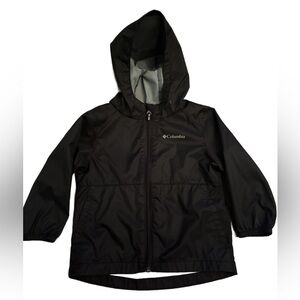 Columbia Kids Black Hooded rain Jacket